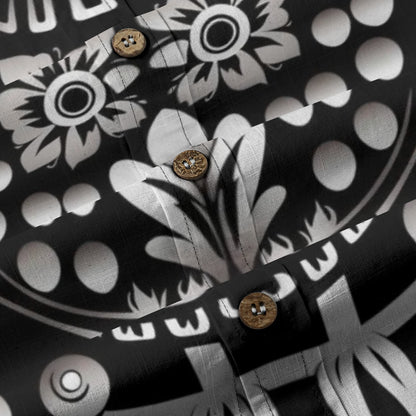 Sixty Eight 93 Logo White & Black Nocturnal One Cotton Button Up Shirt