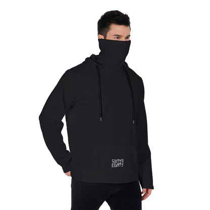 Sixty Eight 93 Black Men's Heavy Fleece Hoodie With Mask