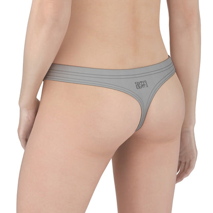 Sixty Eight 93 Logo Black Grey Women's Low Cut Thong