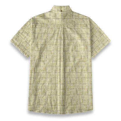 Sixty Eight 93 Logo White Misty Moss Vanilla Cotton Button Up Shirt
