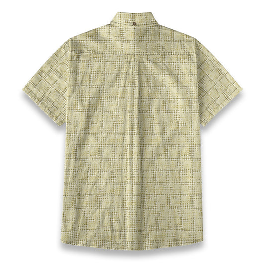 Sixty Eight 93 Logo White Misty Moss Vanilla Cotton Button Up Shirt