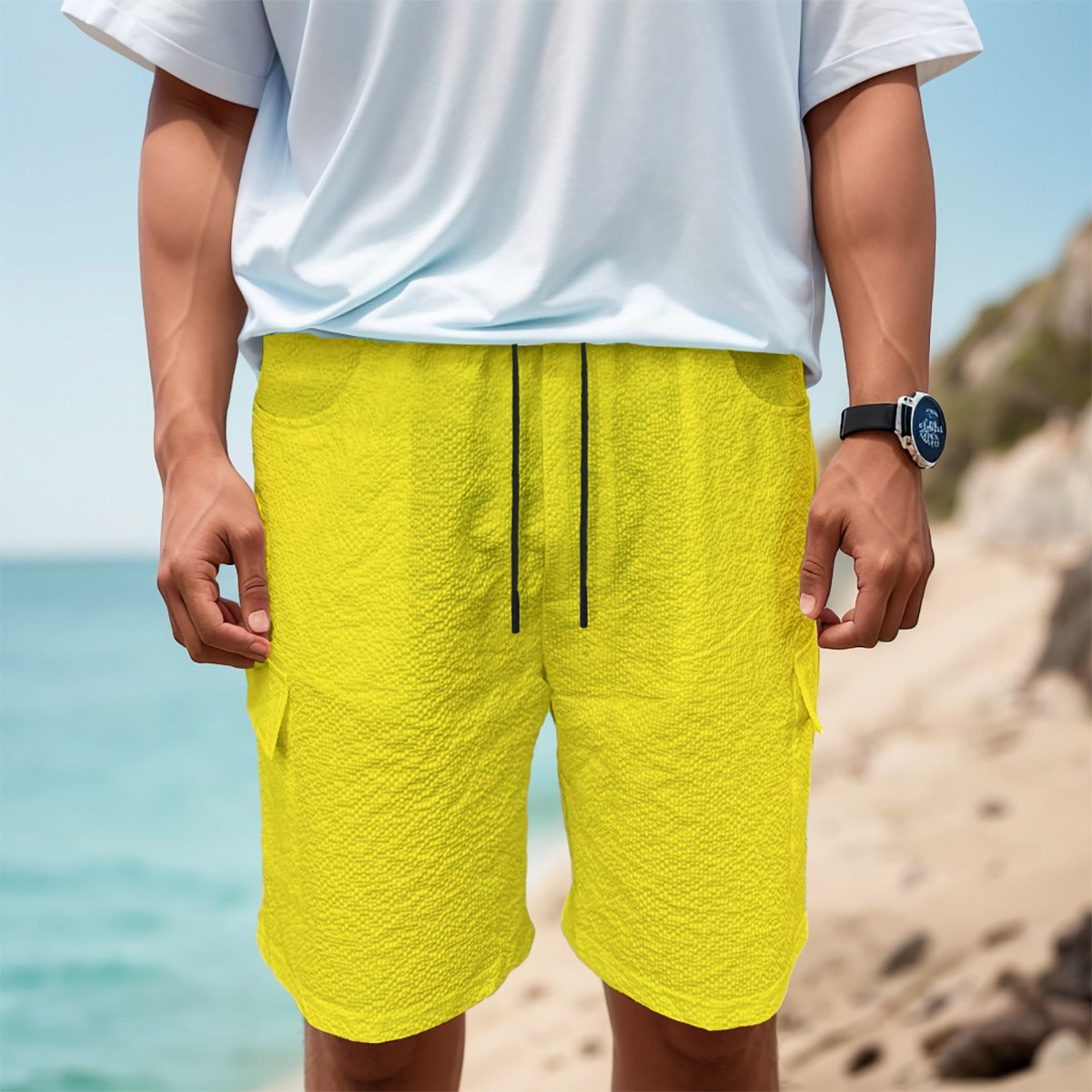 Sixty Eight 93 Logo Black Lemonade Men's Cargo Shorts