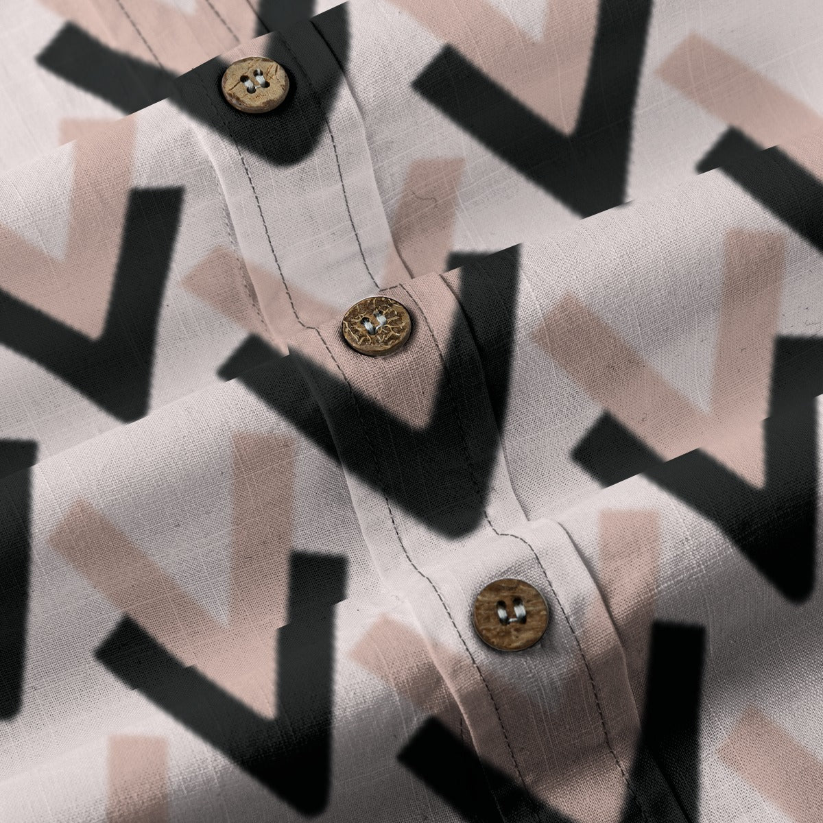 Sixty Eight 93 Logo White & Black V Cotton Button Up Shirt