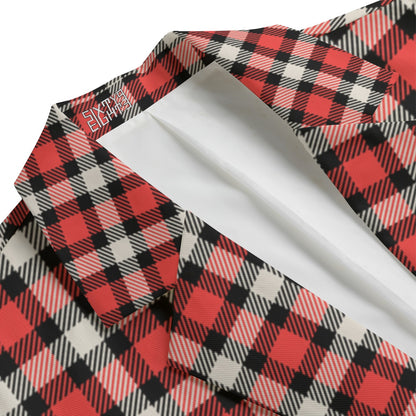 Sixty Eight 93 RBC Plaid Men's Casual Flat Lapel Collar Blazer