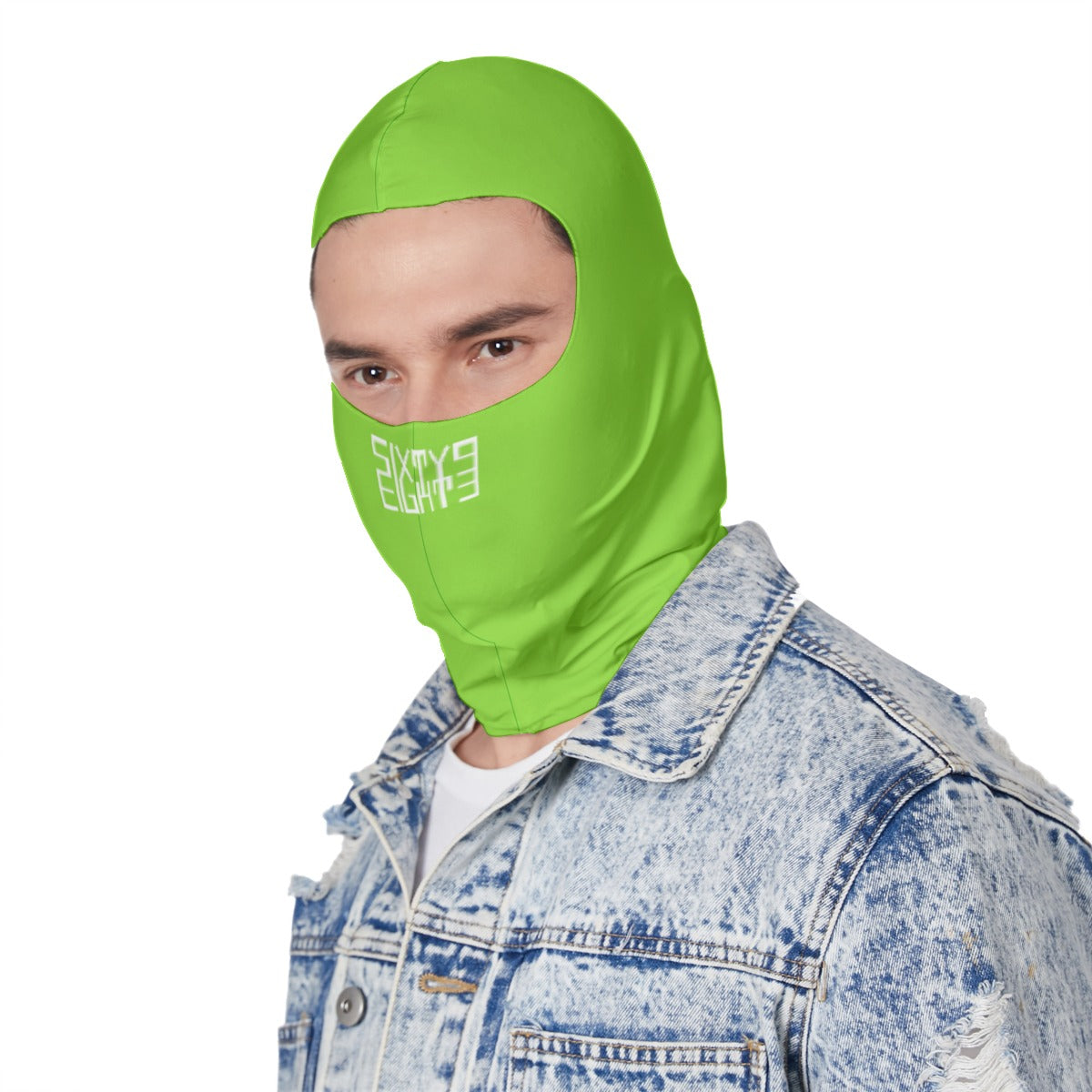 Sixty Eight 93 Logo White Green Apple Balaclava Face Mask