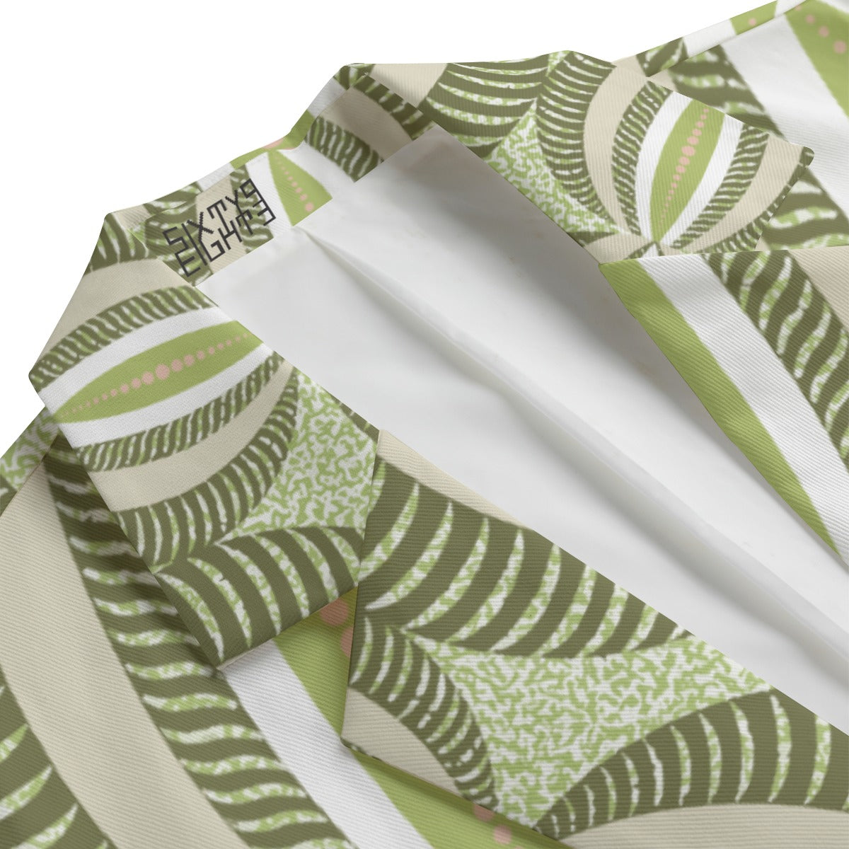 Sixty Eight 93 Floral Green Men's Casual Flat Lapel Collar Blazer