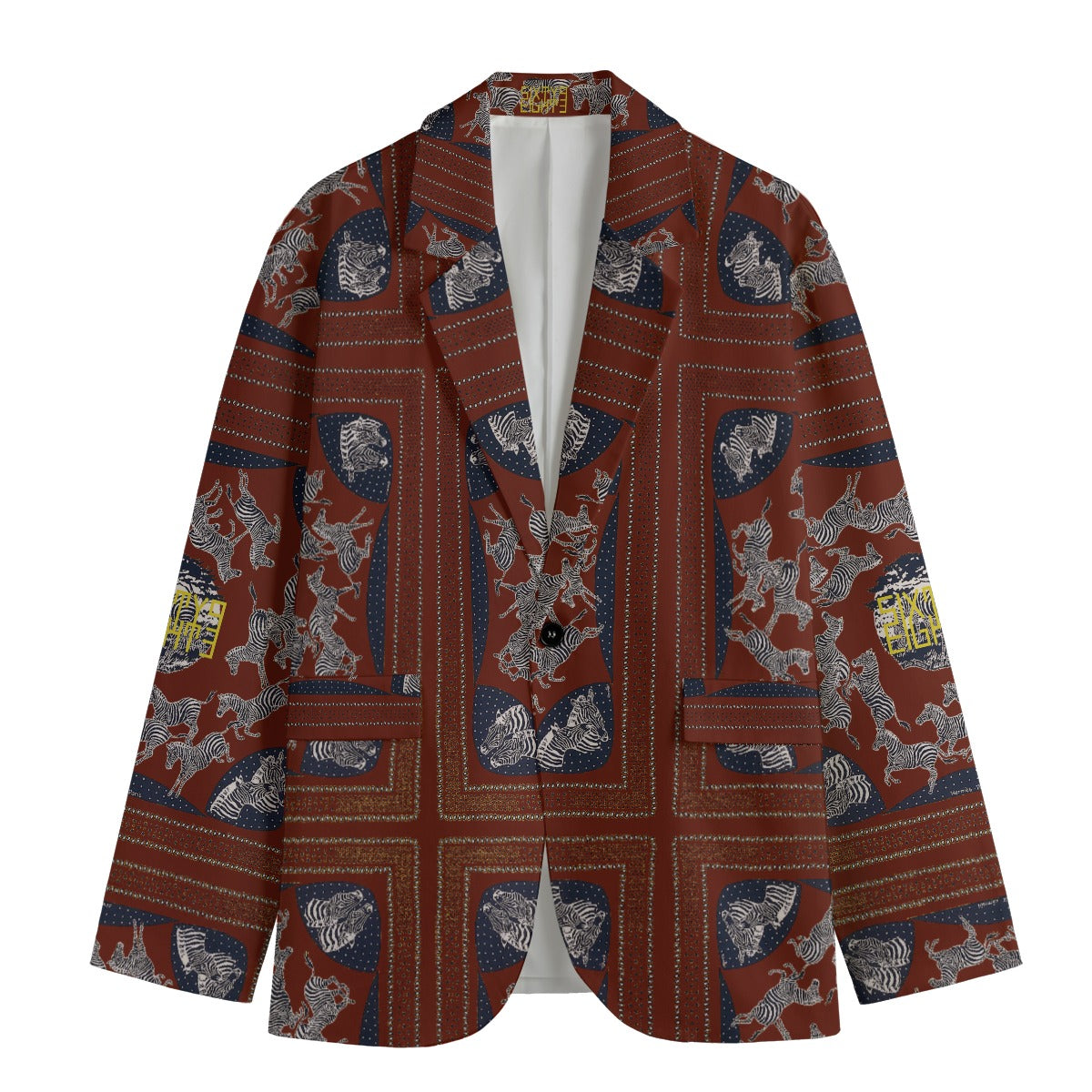 Sixty Eight 93 CMDG Zebra Men's Casual Flat Lapel Collar Blazer