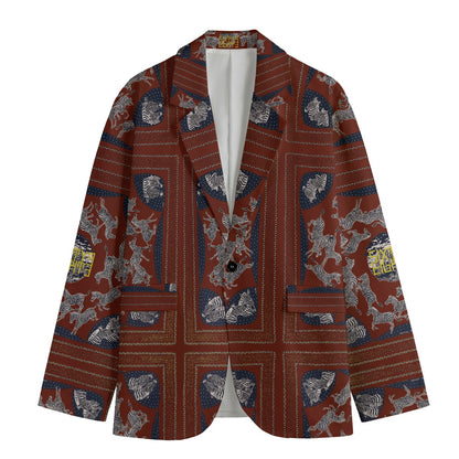 Sixty Eight 93 CMDG Zebra Men's Casual Flat Lapel Collar Blazer