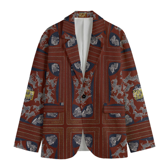 Sixty Eight 93 CMDG Zebra Men's Casual Flat Lapel Collar Blazer