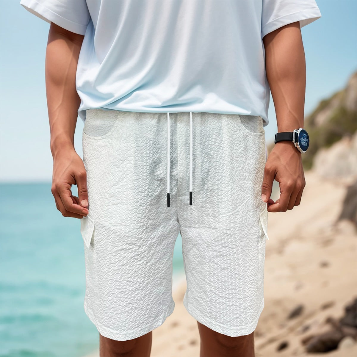 Sixty Eight 93 Logo Black White Men's Cargo Shorts