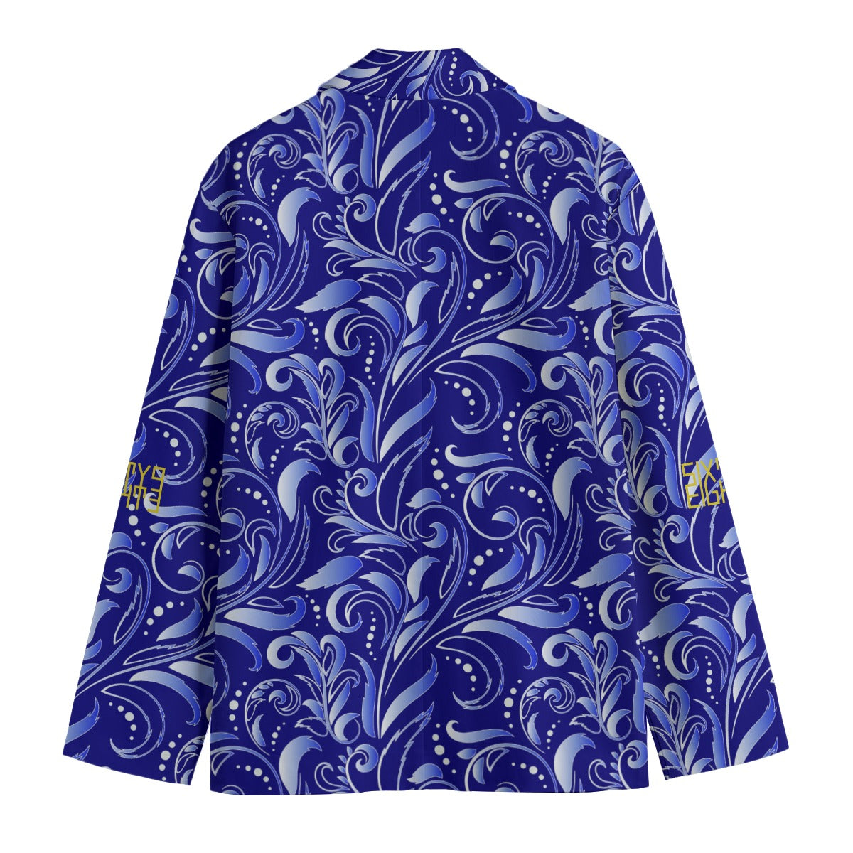 Sixty Eight 93 Floral Blue Men's Casual Flat Lapel Collar Blazer