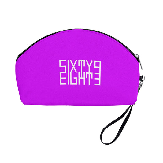 Sixty Eight 93 Logo White Grape Curved Cosmetic Bag