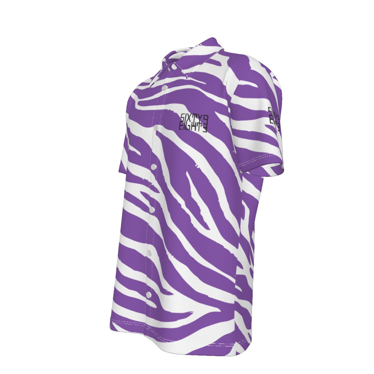 Sixty Eight 93 Logo Black RPW Zebra Button Up Shirt