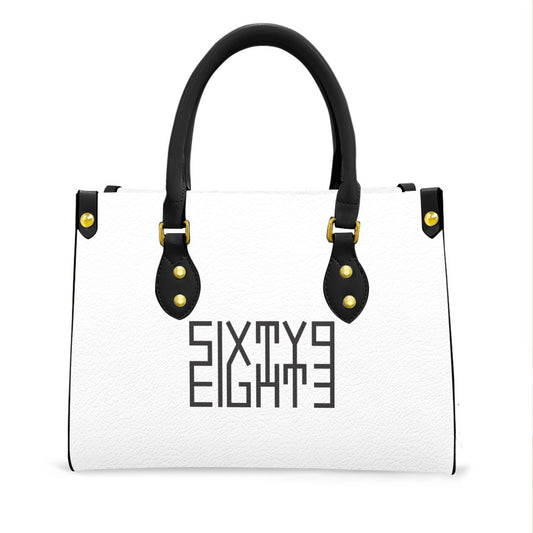 Sixty Eight 93 Logo Black White Women's Tote Bag With Black Handle