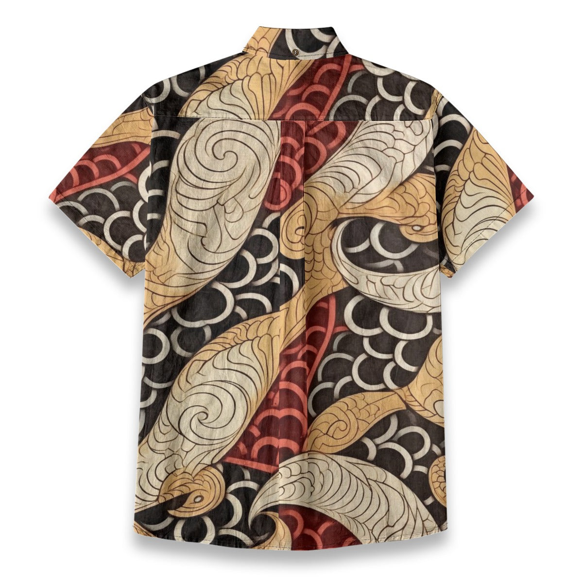 Sixty Eight 93 Logo White & Black Bone Puce Gold Cotton Button Up Shirt