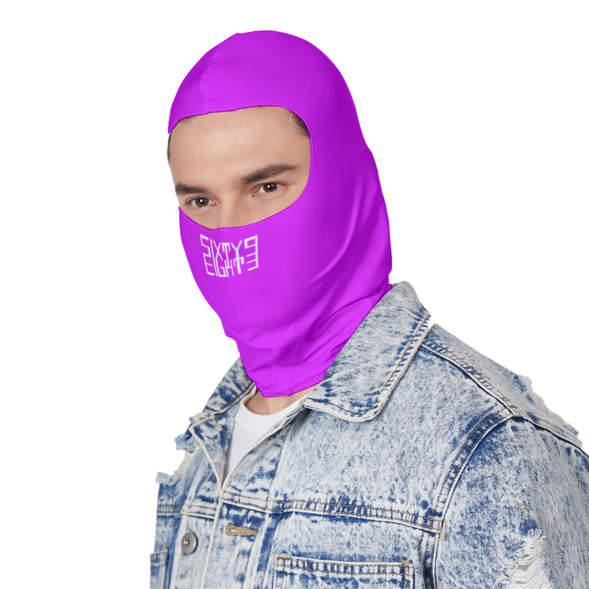 Sixty Eight 93 Logo White Grape Balaclava Face Mask