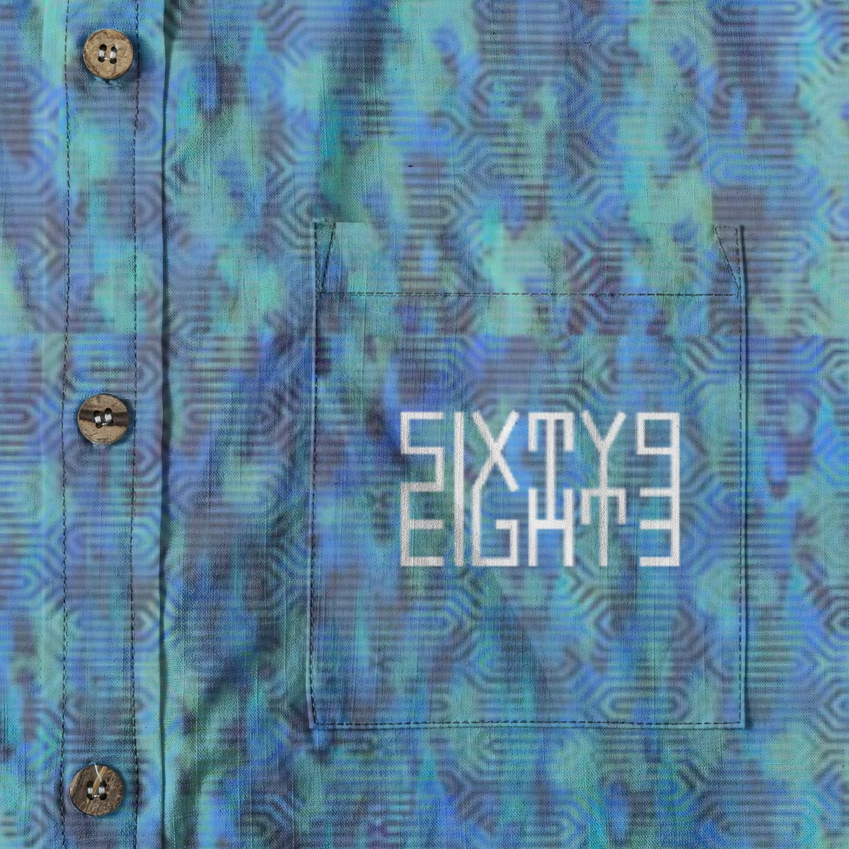 Sixty Eight 93 Logo White Moonstone Cotton Button Up Shirt