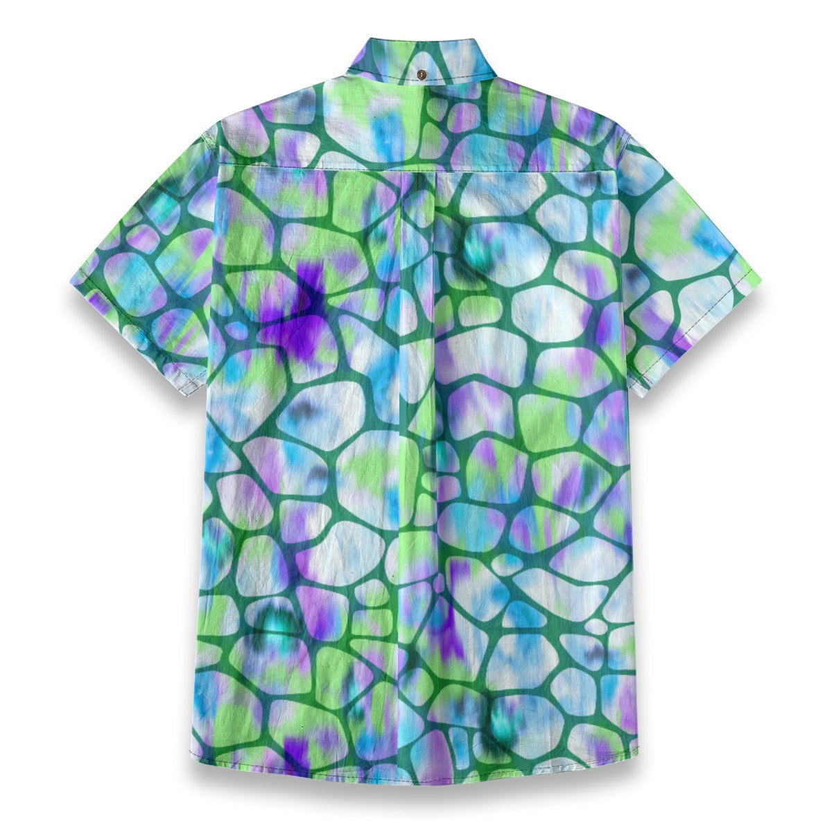 Sixty Eight 93 Logo Purple Stained Cells Cotton Button Up Shirt