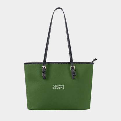 Sixty Eight 93 Logo White Forest Green Women's Tote Bag | PU