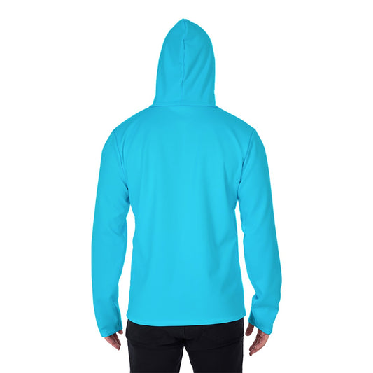 Sixty Eight 93 Aqua Blue Men's Heavy Fleece Hoodie With Mask