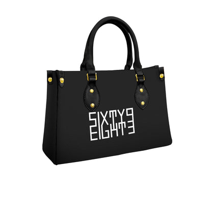 Sixty Eight 93 Logo White Black Women's Tote Bag With Black Handle