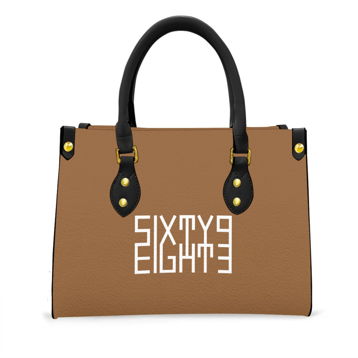 Sixty Eight 93 Logo White Chocolate Women's Tote Bag With Black Handle