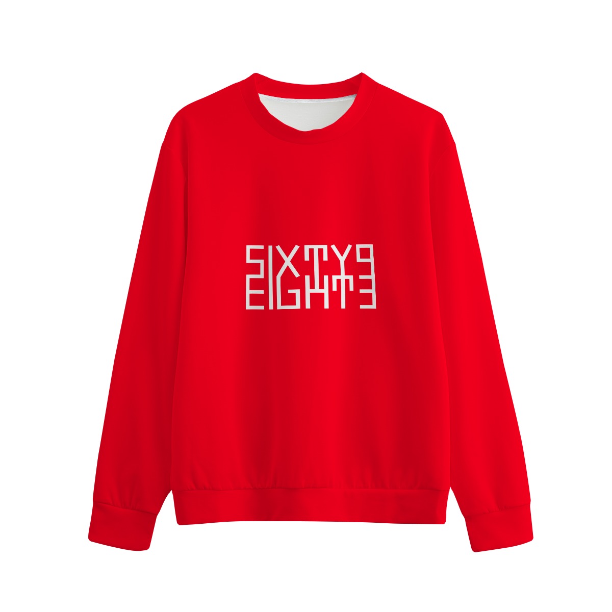 Sixty Eight 93 Logo White Red Unisex O-Neck Sweatshirt