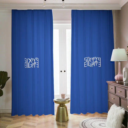 Sixty Eight 93 Blue Blackout Curtains with Hooks