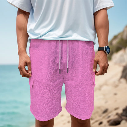 Sixty Eight 93 Logo White Pink Men's Cargo Shorts