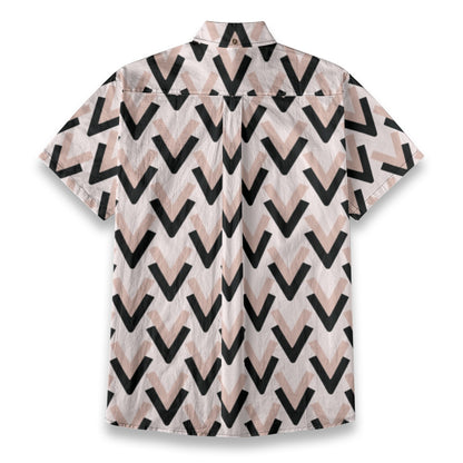 Sixty Eight 93 Logo White & Black V Cotton Button Up Shirt