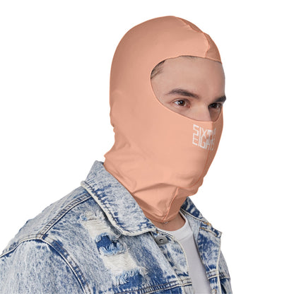 Sixty Eight 93 Logo White Peach Balaclava Face Mask