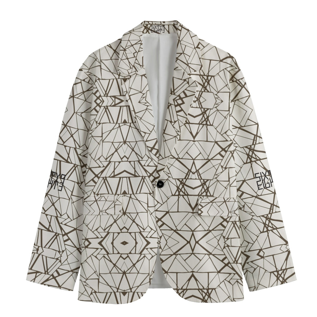 Sixty Eight 93 Chocolate Creme Men's Casual Flat Lapel Collar Blazer