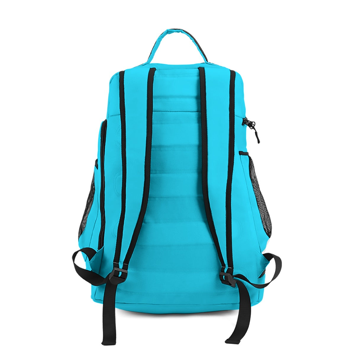 Sixty Eight 93 Logo White Aqua Blue Multifunctional Oxford Backpack