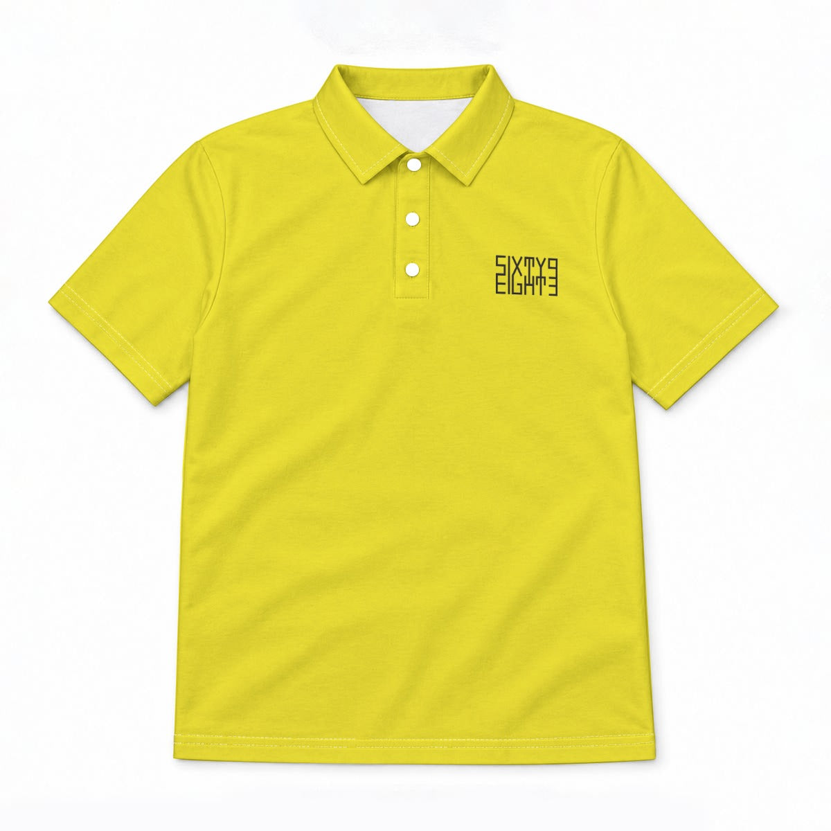 Sixty Eight 93 Logo Black Men's Lemonade Cotton Polo Shirt