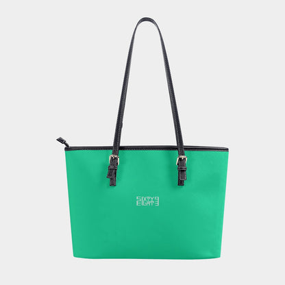 Sixty Eight 93 Logo White Sea Green Women's Tote Bag | PU