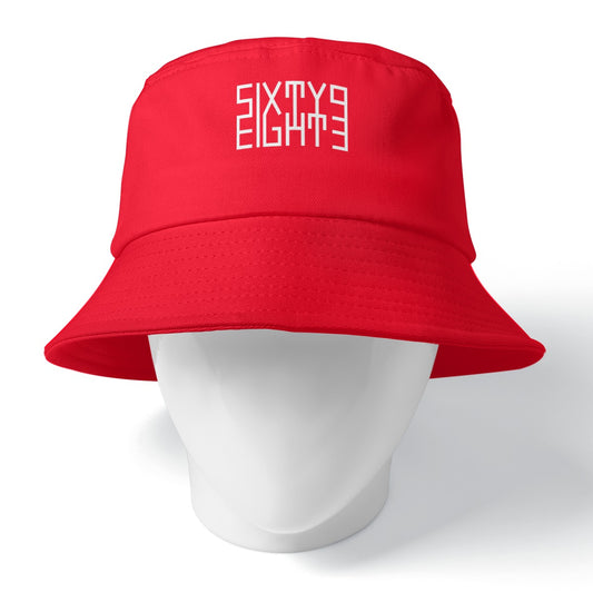 Sixty Eight 93 Logo White Red Bucket Hat