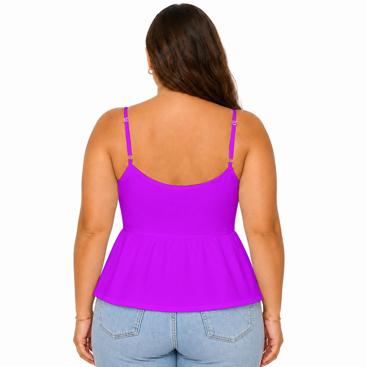 Sixty Eight 93 Logo White Women's Grape Cami Peplum Top