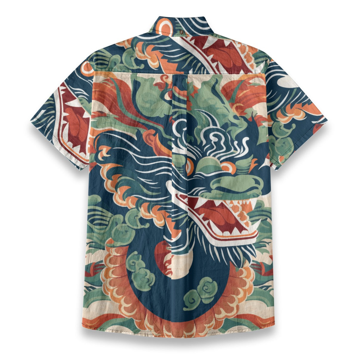 Sixty Eight 93 Logo White & Black Eternal Dragon Cotton Button Up Shirt