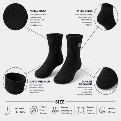 Sixty Eight 93 Logo White Black Embroidery Cotton Sports Quarter Socks