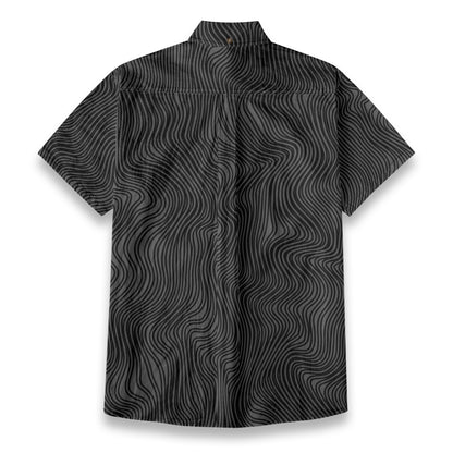 Sixty Eight 93 Logo White Mirage Black Cotton Button Up Shirt