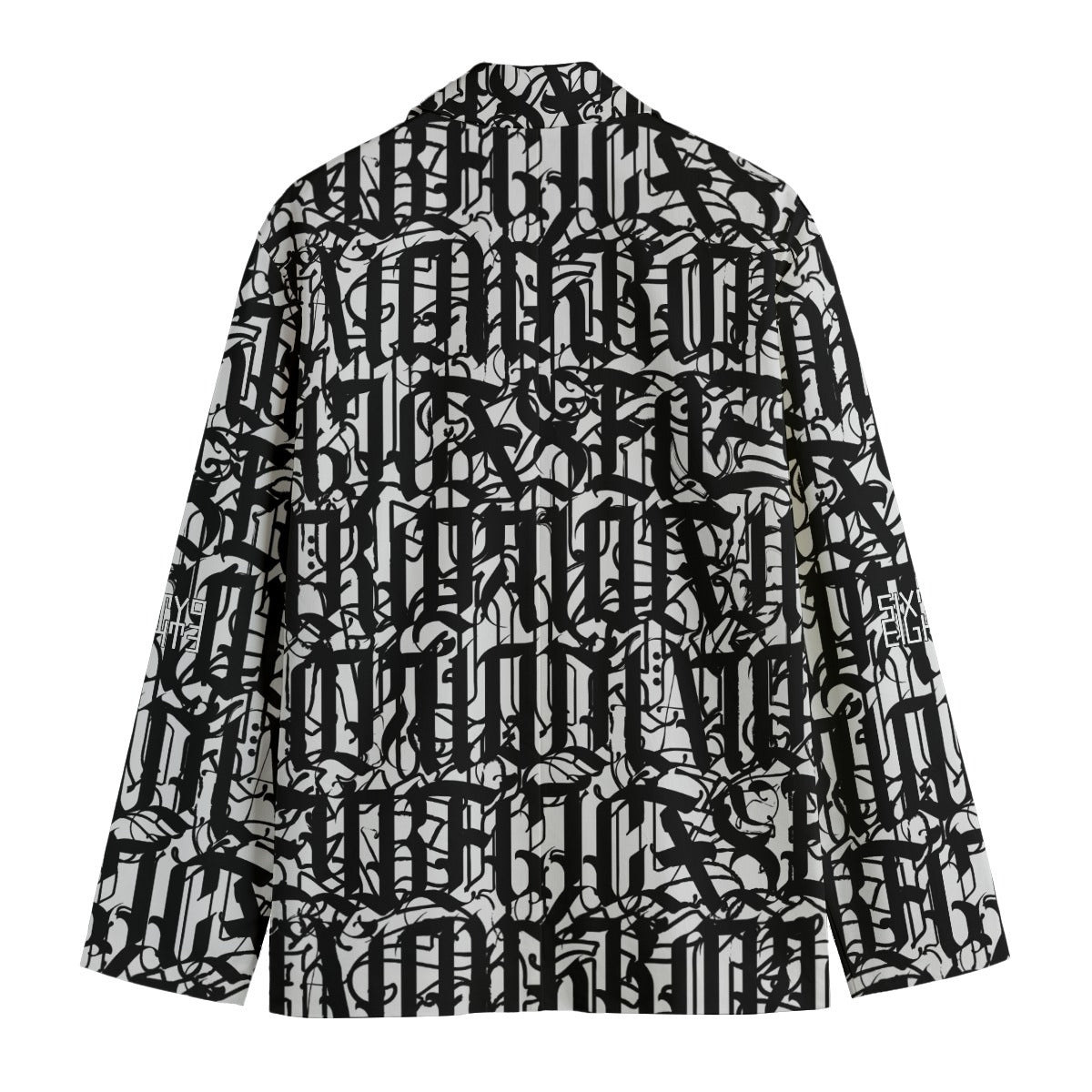 Sixty Eight 93 Black Abstract Men's Casual Flat Lapel Collar Blazer