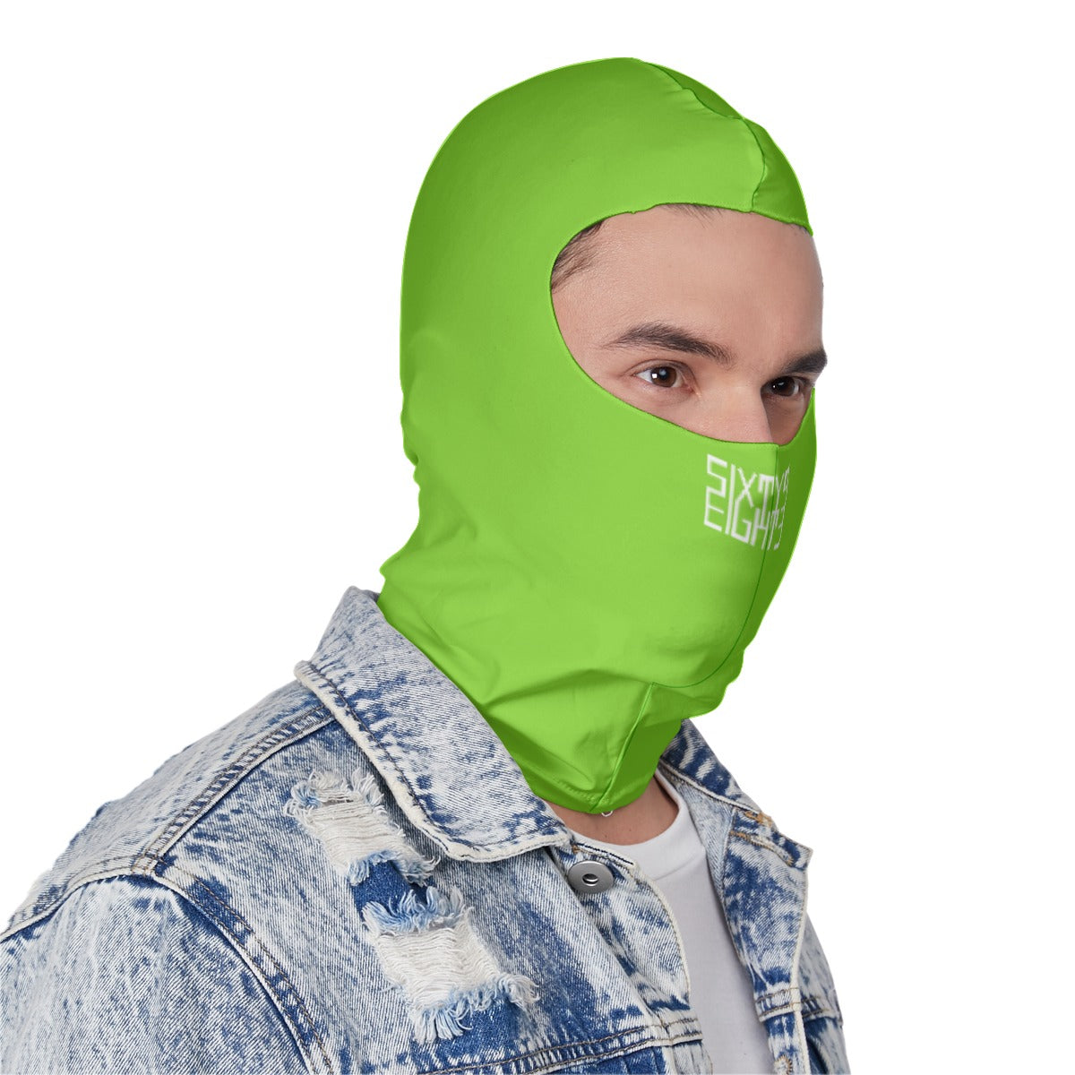 Sixty Eight 93 Logo White Green Apple Balaclava Face Mask