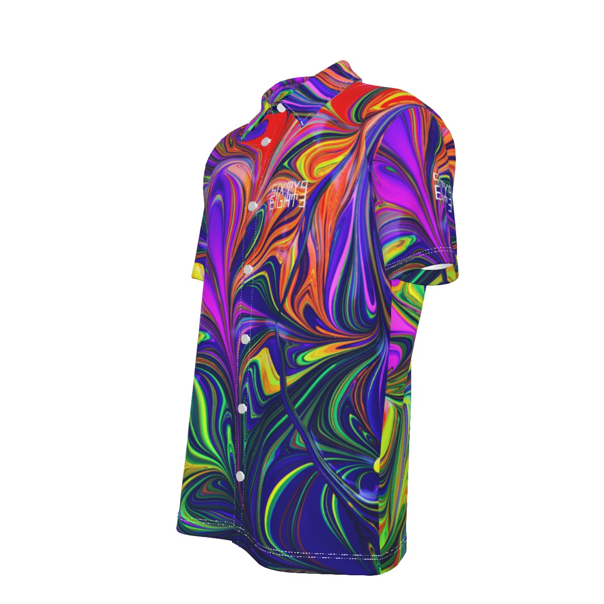 Sixty Eight 93 Logo White Infusion Button Up Shirt