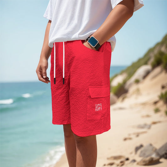 Sixty Eight 93 Logo White Red Men's Cargo Shorts