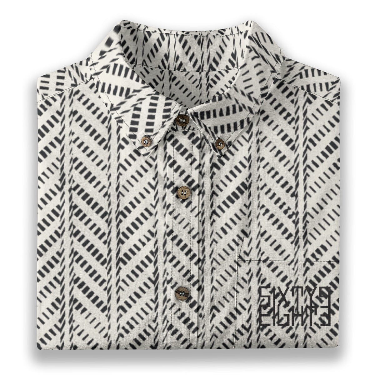 Sixty Eight 93 Logo Black IDC Cotton Button Up Shirt