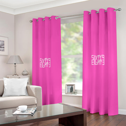 Sixty Eight 93 Fuchsia Large Size Grommet Curtains