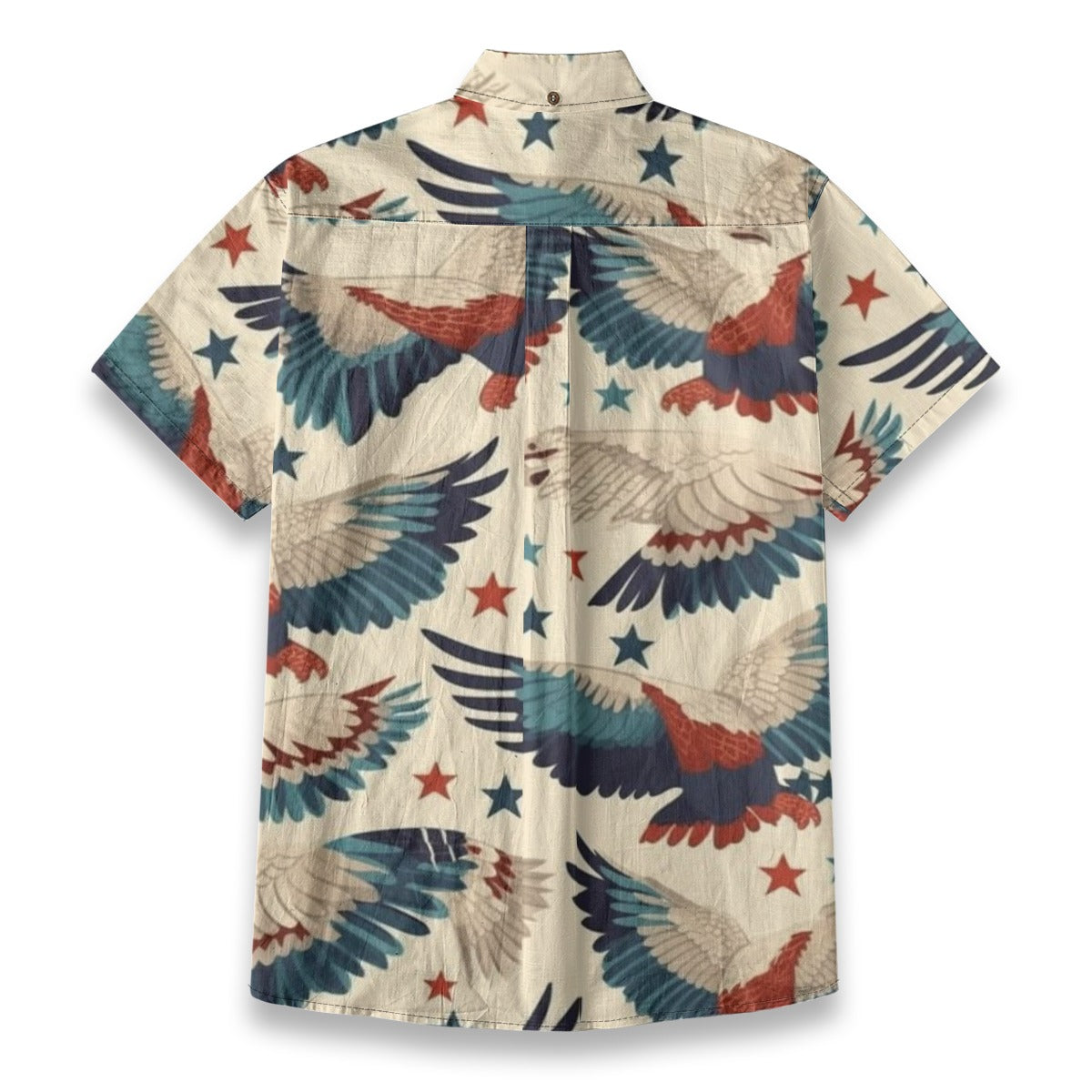 Sixty Eight 93 Logo Black Star and Eagles Cotton Button Up Shirt