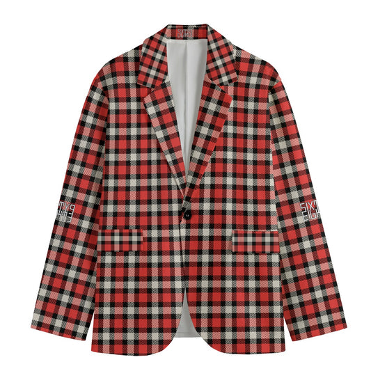 Sixty Eight 93 RBC Plaid Men's Casual Flat Lapel Collar Blazer