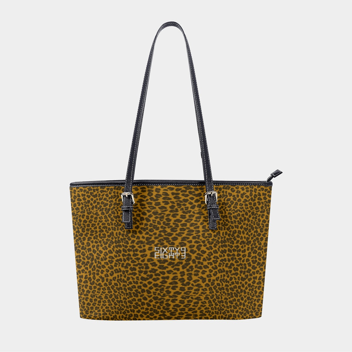 Sixty Eight 93 Logo White Cheetah Orange Women's Tote Bag | PU