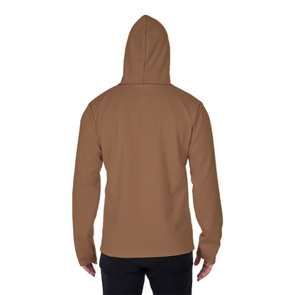 Sixty Eight 93 Chocolate Brown Men's Heavy Fleece Hoodie With Mask